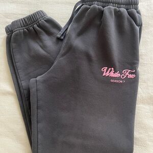 White Fox Boutique Charcoal and Pink Sweatpants
